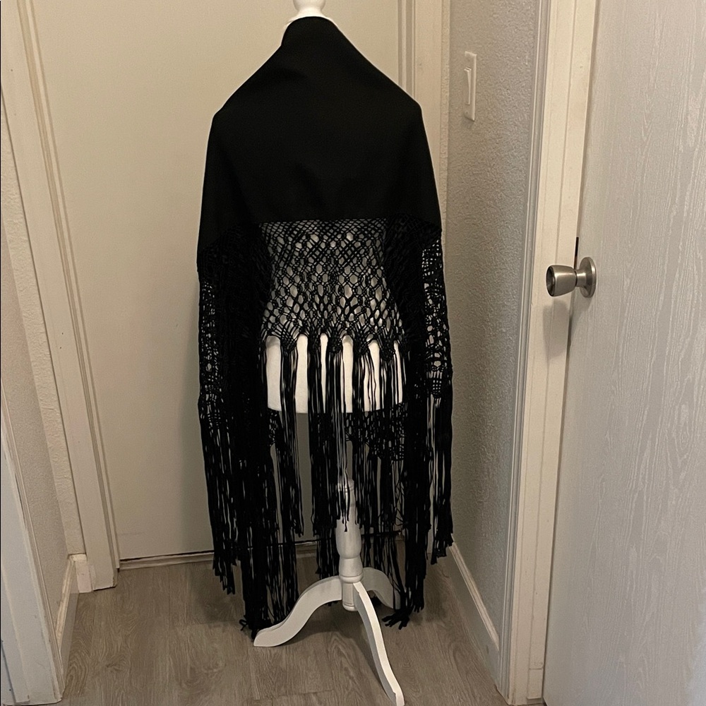 Source Unknown Black Fringe Wrap - image 2